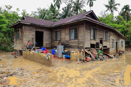 Temerloh, Pahang - DECEMBER 31th, 2021 : The Aftermath after the biggest flood hit Selangor and Pahang. It was about 5 to 12 feet depth of flood coveringのeditorial素材