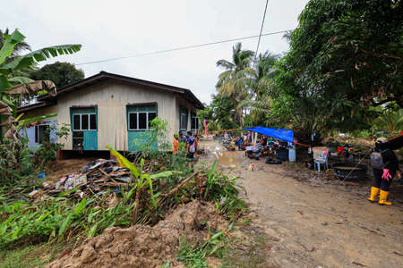 Temerloh, Pahang - DECEMBER 31th, 2021 : The Aftermath after the biggest flood hit Selangor and Pahang. It was about 5 to 12 feet depth of flood coveringのeditorial素材