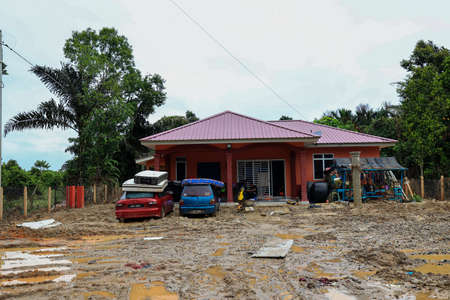 Temerloh, Pahang - DECEMBER 31th, 2021 : The Aftermath after the biggest flood hit Selangor and Pahang. It was about 5 to 12 feet depth of flood coveringのeditorial素材