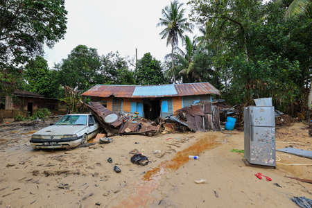 Temerloh, Pahang - DECEMBER 31th, 2021 : The Aftermath after the biggest flood hit Selangor and Pahang. It was about 5 to 12 feet depth of flood coveringのeditorial素材