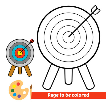 Coloring book for kids, archery target vectorのイラスト素材