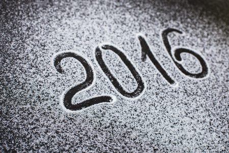 Inscription 2016 to sugar on grey stone backgroundの写真素材