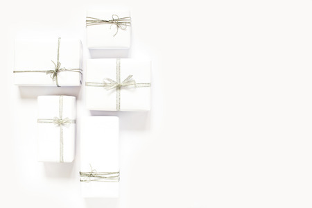 Holiday background with gift boxの写真素材