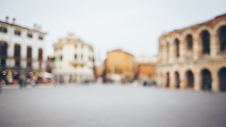 Blurred people walking in the city.の写真素材