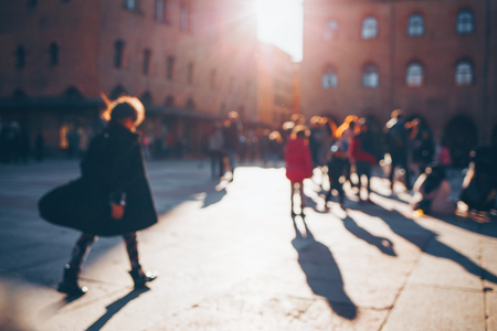 People walking in the old city.の写真素材
