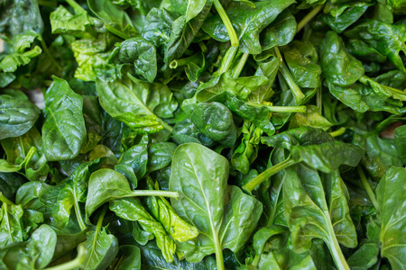 Spinach in the vegetable market.
