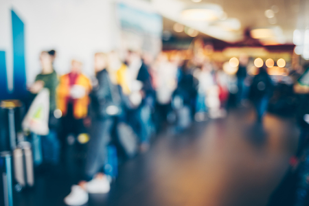 Abstrack blur people check in at airport.