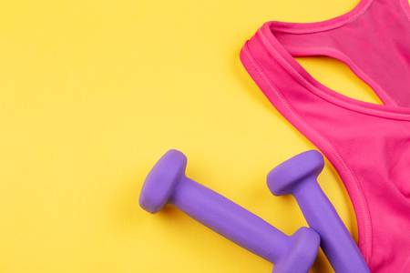 Sports and fitness flat lay.の写真素材