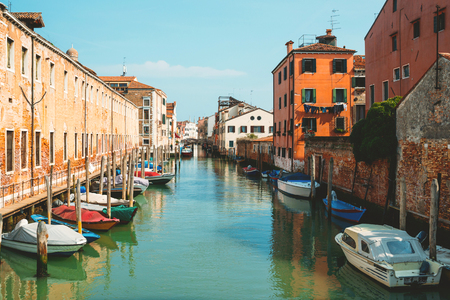 View on channel in Venice.の写真素材