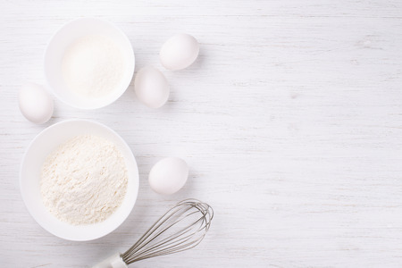 Ingredients for baking sponge cake.の写真素材