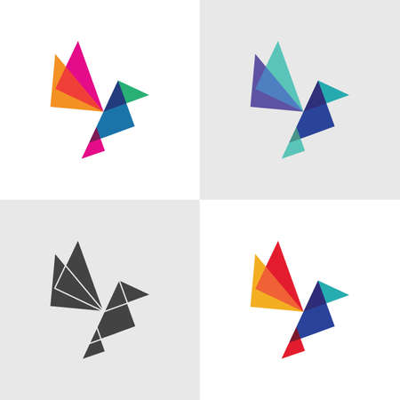 birds are made of geometric elementsのイラスト素材