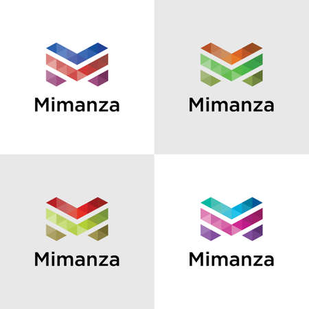 Letter M combined from Polygons elementsのイラスト素材