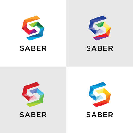 Letter S combined from Polygons elementsのイラスト素材