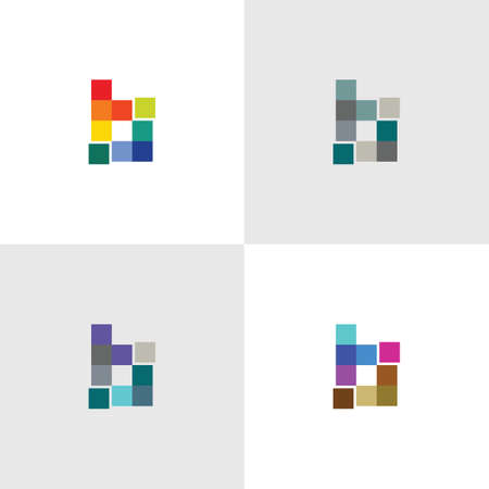 Letter B is made of Pixel elementsのイラスト素材