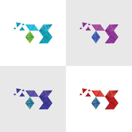 Letter M is made of geometric elementsのイラスト素材