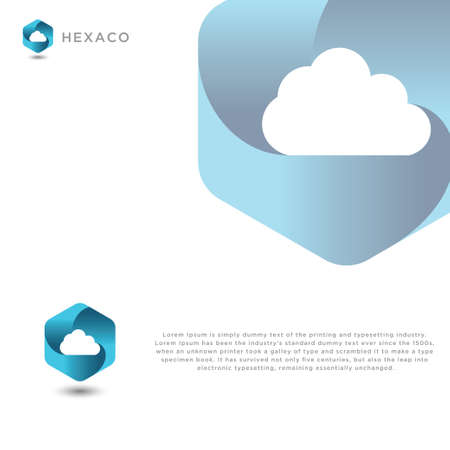 Cloud is made from a combination of Hexagon elementsのイラスト素材