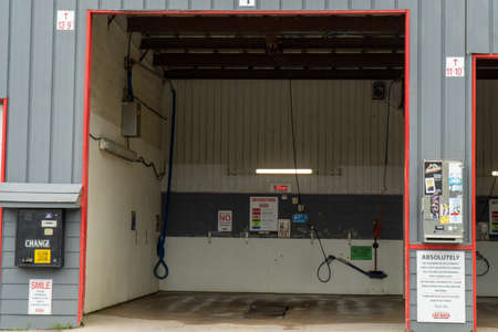 U-Wash car wash on a quiet summer afternoonの写真素材