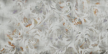 grey color background floral design pattern for wall tiles and wallpaper useの写真素材