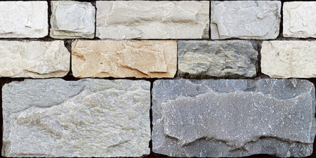 multi color brick design with rustic finish texture for wall tiles and wallpaper designの写真素材