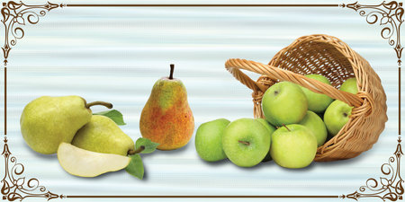 fruit design 3D illustration image use for ceramic wall tiles and wall paperの写真素材