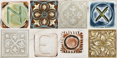 wall tiles design pattern for wallpaper ceramic tile textureの写真素材