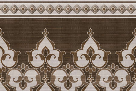 brown color freehand design pattern for wall tiles and wall paper useの写真素材