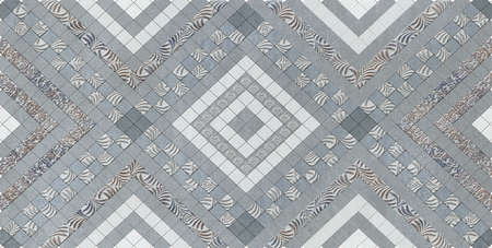 grey color base multi color triangle pattern design for wall tiles and wall paper useの写真素材