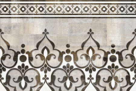 freehand design pattern for wall tiles and wall paper useの写真素材
