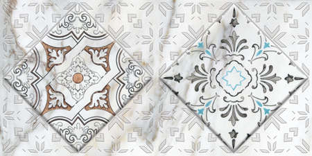 Rhombus shape Geometric design pattern illustration image use for wall tiles and wall paper useの写真素材