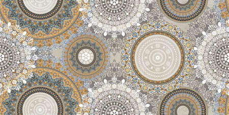 brown color geometric shape design pattern use for wall paper and wall tilesの写真素材