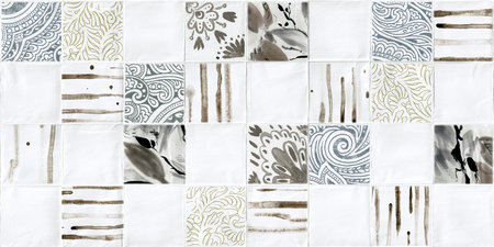 white color base floral pattern design use for wall tiles and wall paper useの写真素材