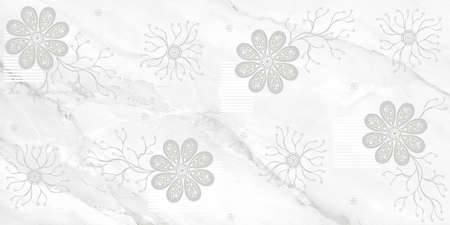 white color surface with floral pattern design for wall paper and wall tiles useの写真素材