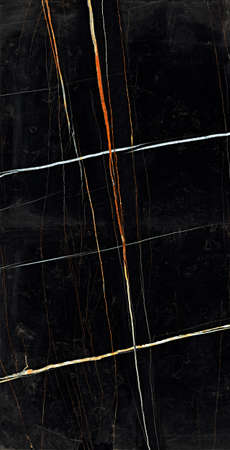 black color polished finish Statuario tiles design natural marbleの写真素材