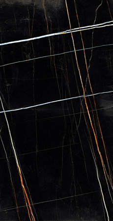 black color polished finish Statuario tiles design natural marbleの写真素材