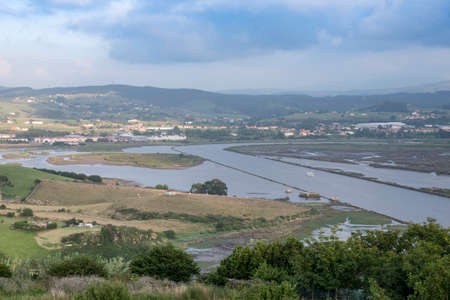 Views of the Saja River, from the west bank, just at the point where it flows into the RÃ­a de San...