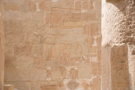 Temple of Hatshepsut, in the Deir el Bahari complex, on the west bank of the Nile River, near the...