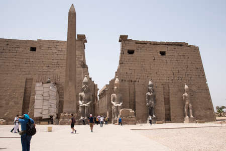 Temple of Luxor, located in the heart of ancient Thebes, consecrated to the god Amon, under his two aspects Amon-Ra, in Egypt, Africaのeditorial素材