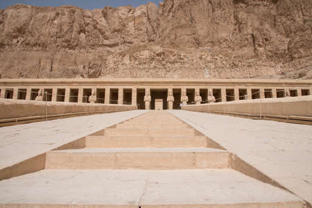 Temple of Hatshepsut, in the Deir el Bahari complex, on the west bank of the Nile River, near the Valley of the Kings, in Egypt, Africa.のeditorial素材