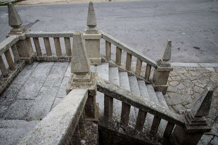Staircase of the Montesacro Palace in Cambados, Rias Bajas, Pontevedra, Galicia, Spain, Europe.のeditorial素材