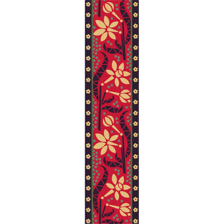 Tribal floral vector pattern, vertical designのイラスト素材