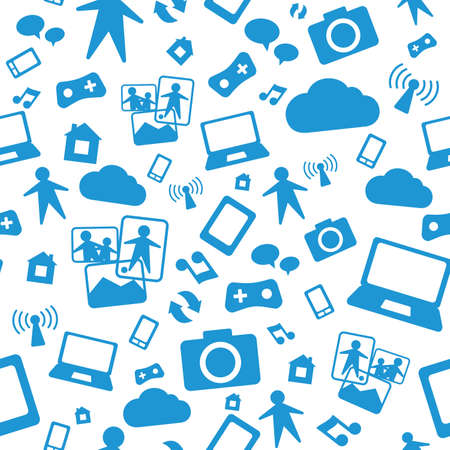 Communication seamless pattern, vectorのイラスト素材