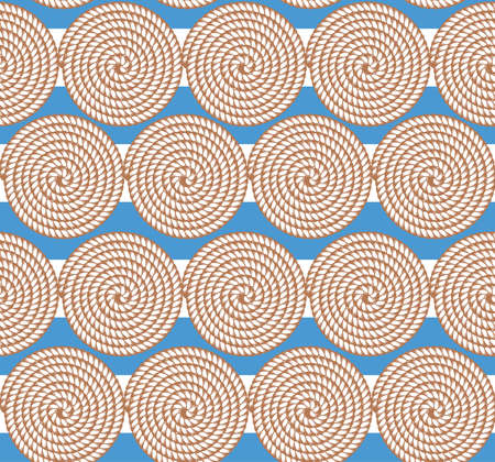 Marine seamless pattern with rope design element, vectorのイラスト素材
