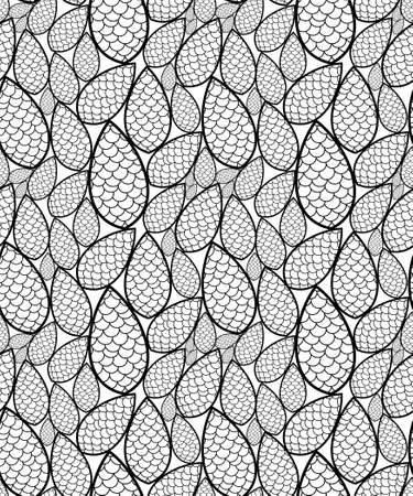 Conifer cone seamless pattern, Christmas mood lace background, vectorのイラスト素材
