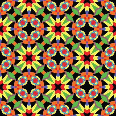 Abstract tribal folk seamless pattern, African ornamentのイラスト素材