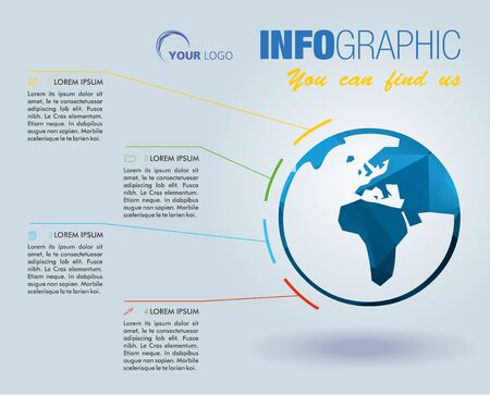 Modern info graphic with circuit options template vector. Can be used for web design, brochure, presentations and work flow layout.のイラスト素材