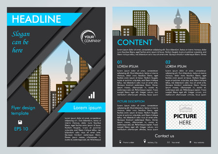 Vector flyer, corporate business, annual report, brochure design and cover presentation with blue lines.のイラスト素材