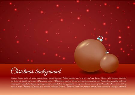 Christmas vector background with Christmas ball in gold color.のイラスト素材