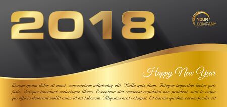 Happy new year 2018 card.のイラスト素材