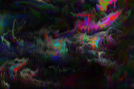 Abstract colorful glitch background on black colorの写真素材