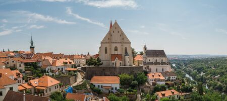 Panoramic view to city Znojmo, south moravia, Czech republicの写真素材